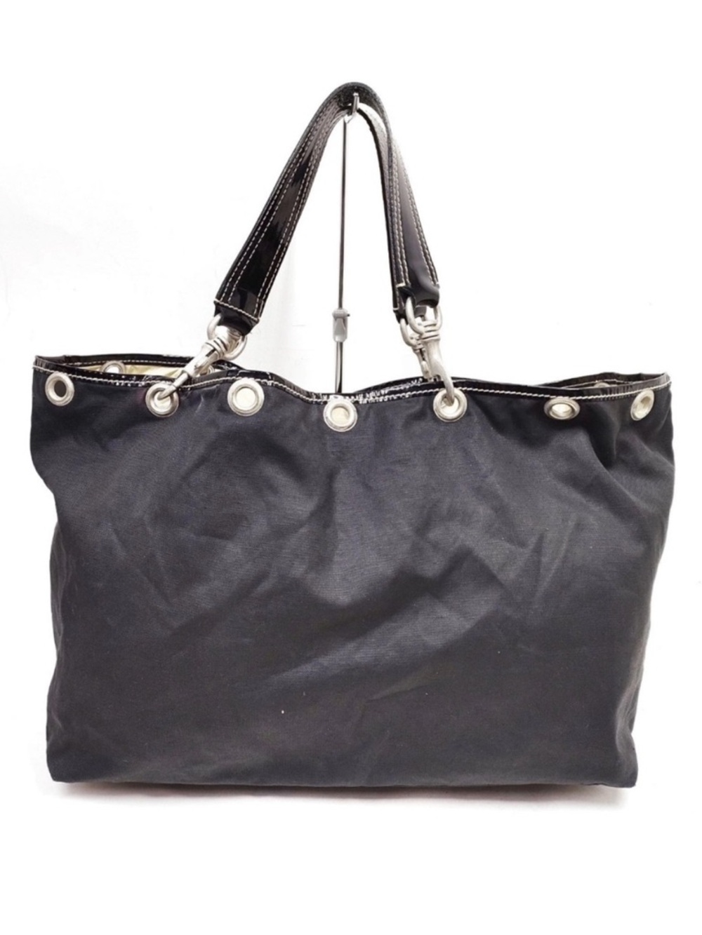 Miu Miu Black Tote Bag with Silver Accents